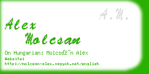 alex molcsan business card